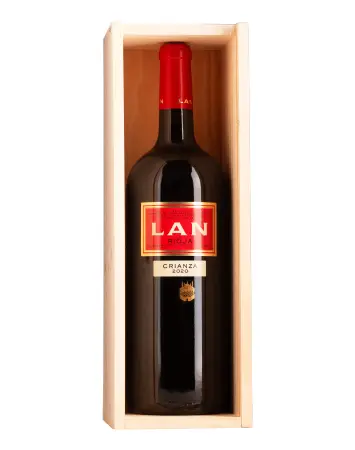 Bodegas Lan Crianza Magnum in houten kist